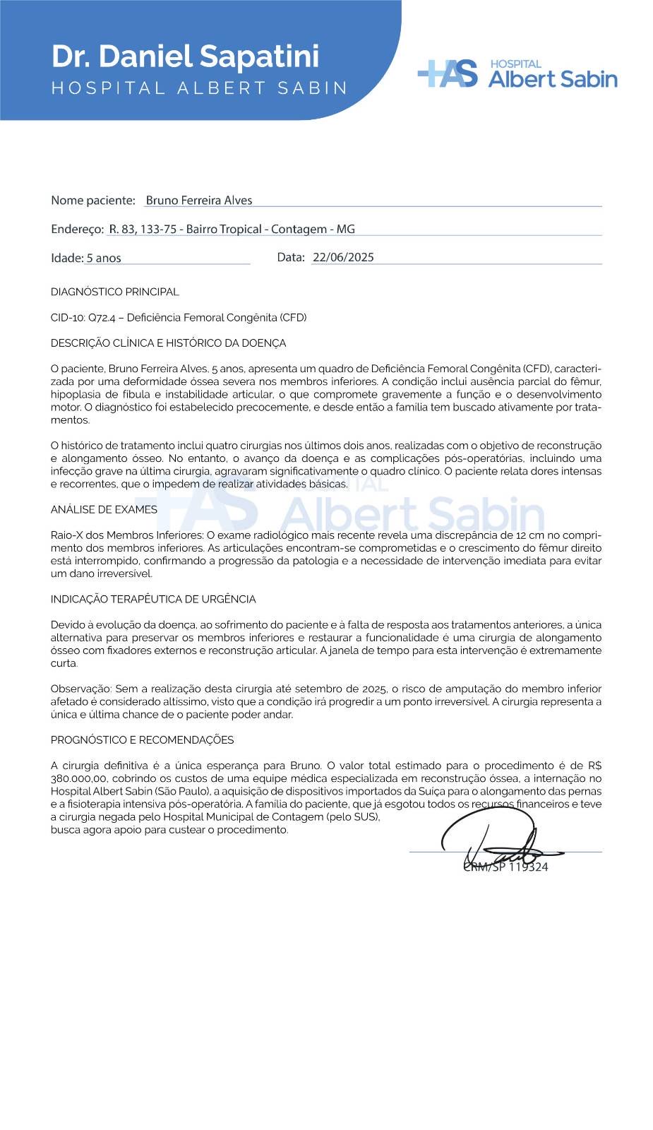 Laudo médico Bruno